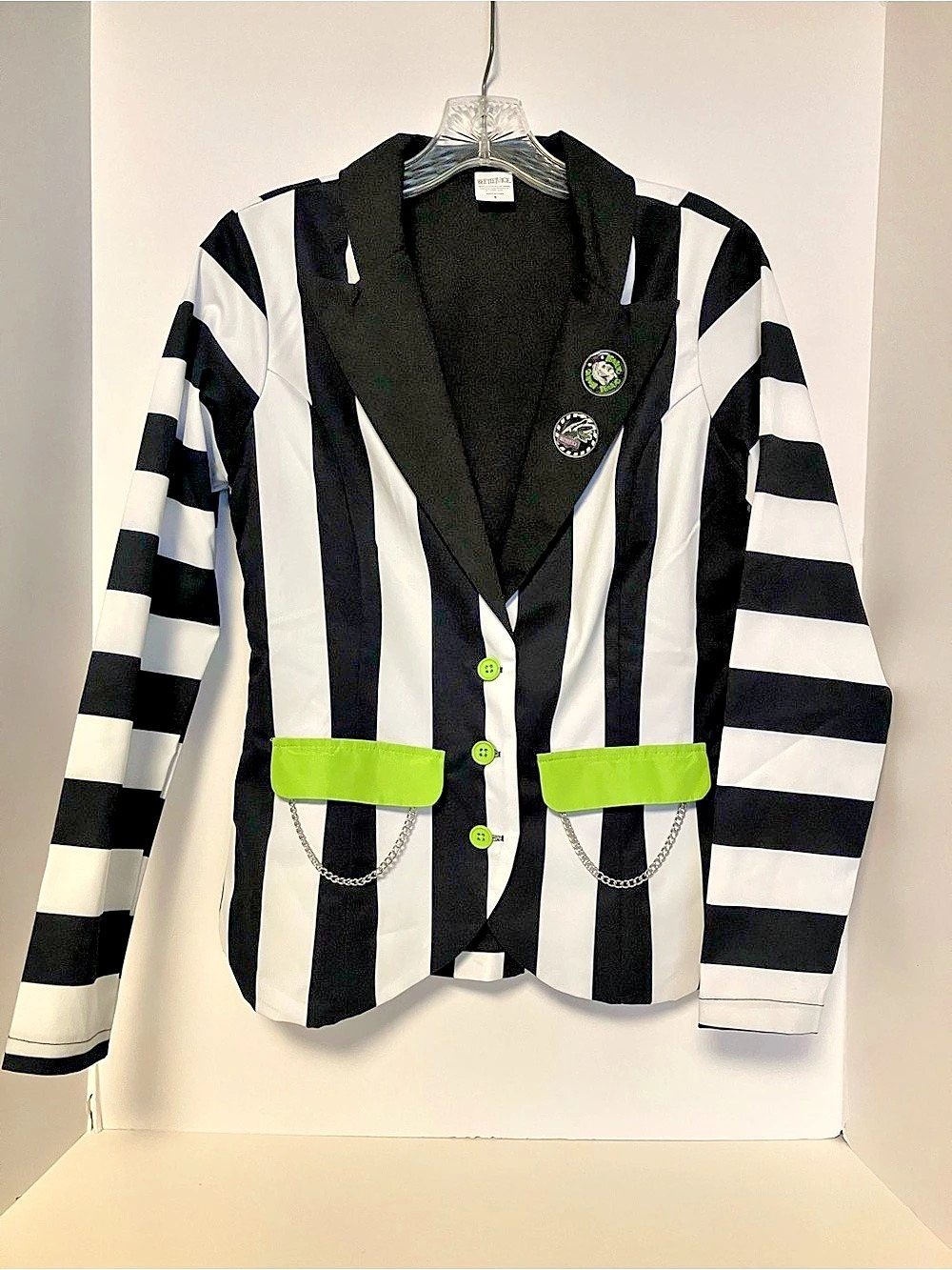 Betelgeuse Striped Blazer in Black & White Size Small Like New
